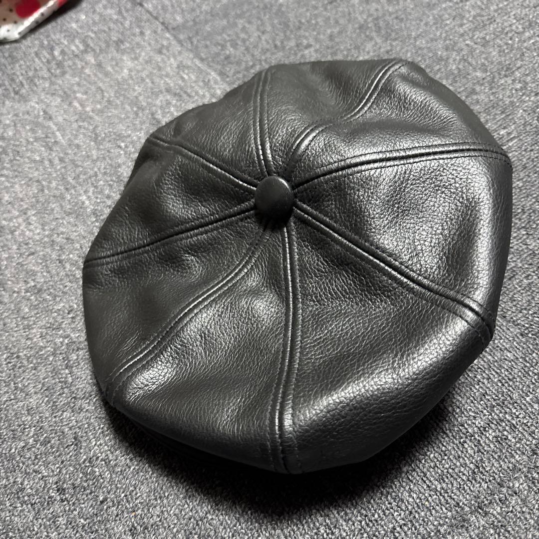 レザーキャスケット Lサイズ 黒