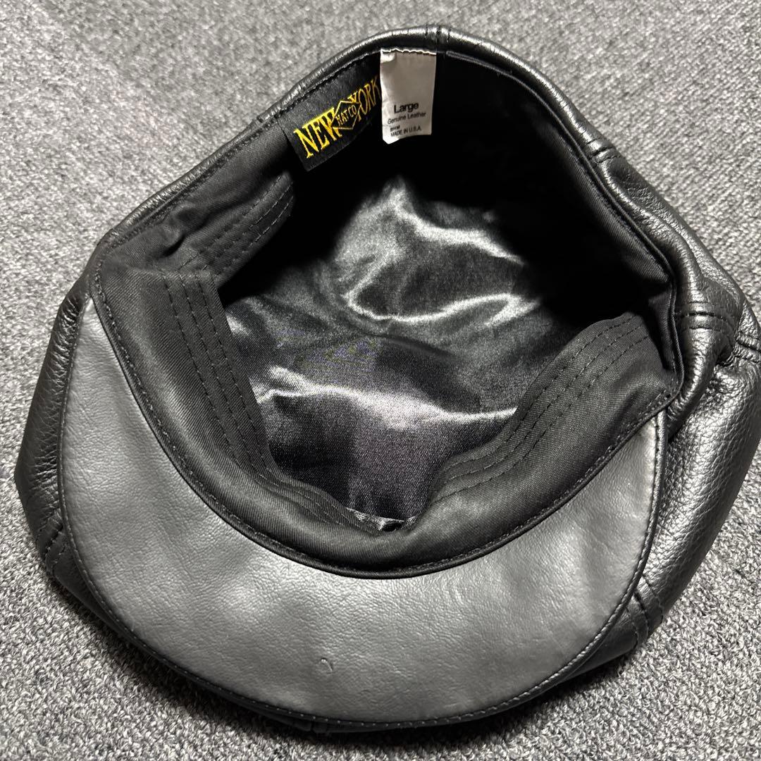 レザーキャスケット Lサイズ 黒