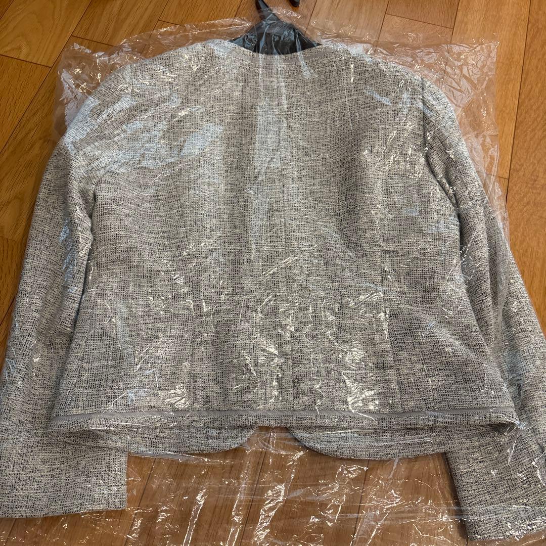 新品　エニィスィス　ミニライトボーダー ジャケット　グレー　サイズ2