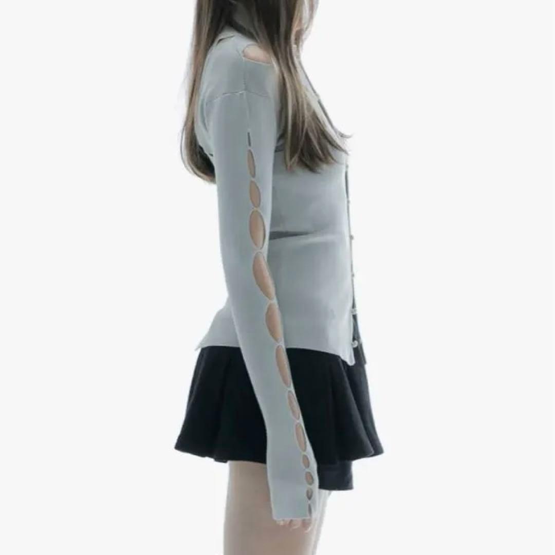 トップス THEREDTHREAD Sknit fit tops single petal