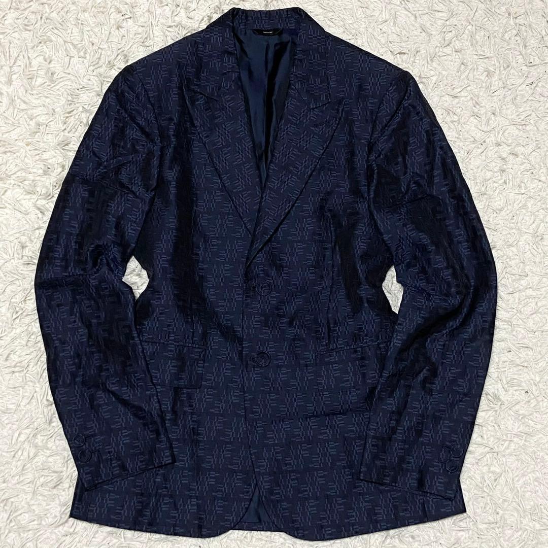 【美品✨】フェンディ ズッカ柄 セットアップ パンツスーツ 24年製 ネイビー