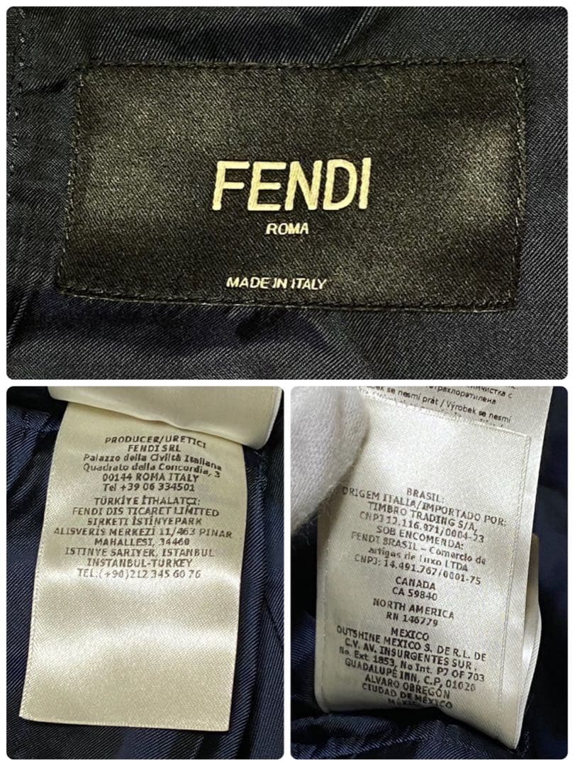 【美品✨】フェンディ ズッカ柄 セットアップ パンツスーツ 24年製 ネイビー