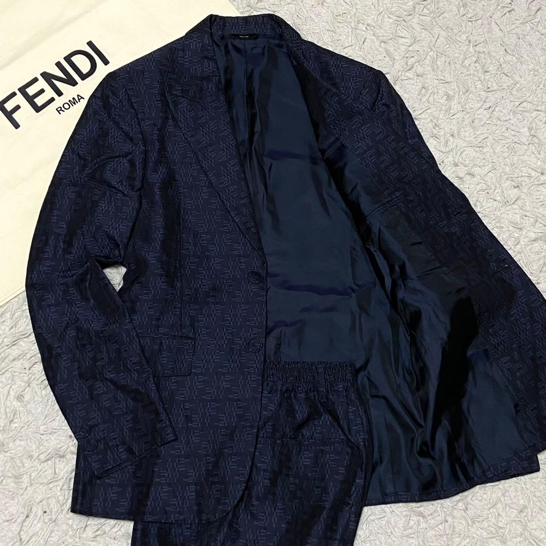 【美品✨】フェンディ ズッカ柄 セットアップ パンツスーツ 24年製 ネイビー