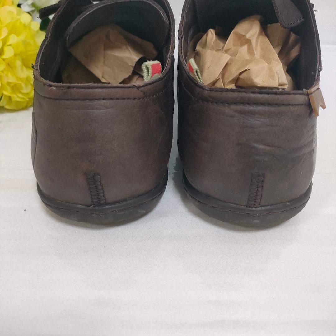 美品 CAMPER カンペール ペウカミ 本革 レザースニーカー スリッポン 茶