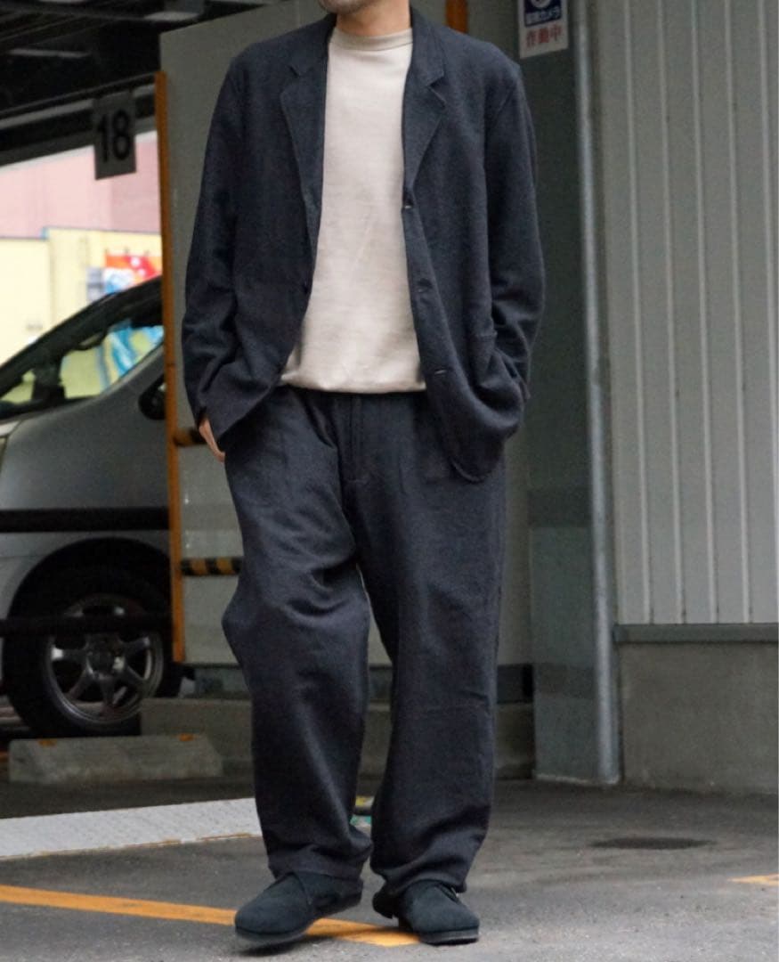 COMOLI ウールシルク セットアップ チャコール