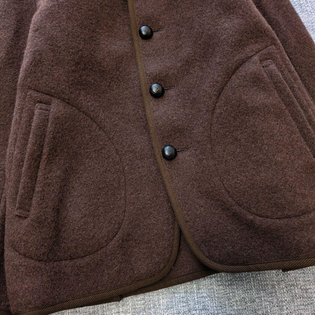 ダントン　未使用　ウールモッサフードショートコート　ブラウン