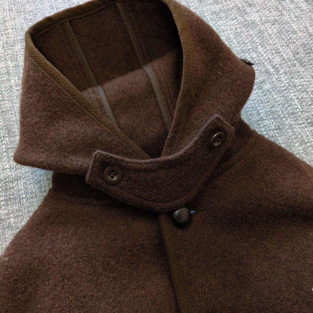 ダントン　未使用　ウールモッサフードショートコート　ブラウン