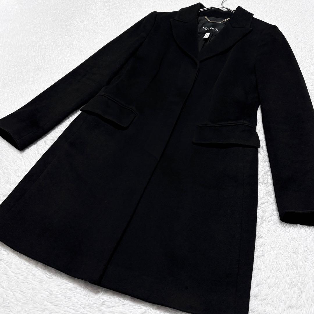 マックスマーラ Max&co カシミヤ ウール 比翼 コート 上品 冠婚葬祭