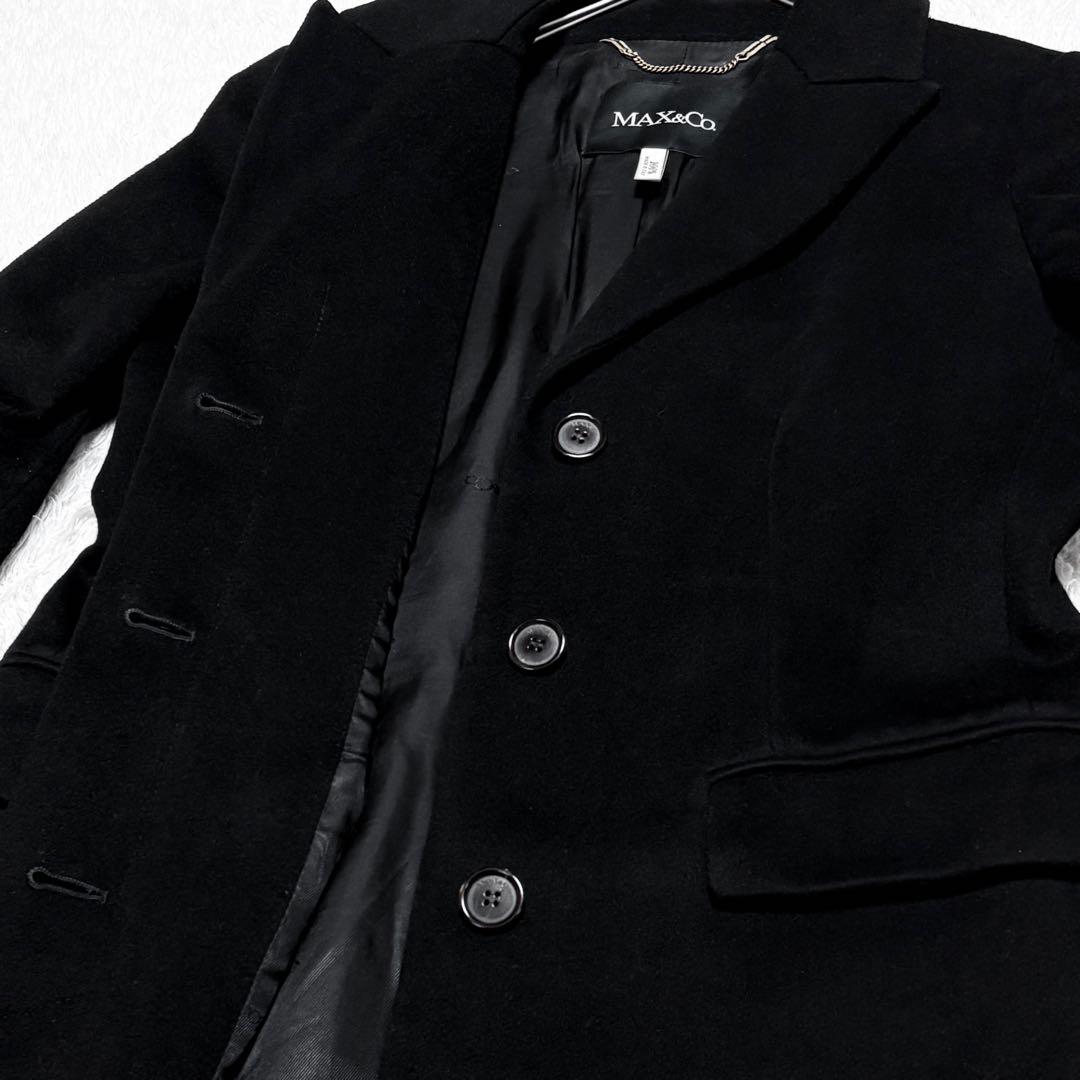 マックスマーラ Max&co カシミヤ ウール 比翼 コート 上品 冠婚葬祭