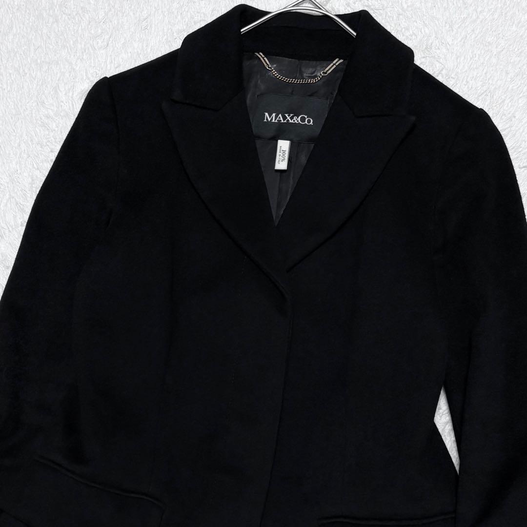 マックスマーラ Max&co カシミヤ ウール 比翼 コート 上品 冠婚葬祭