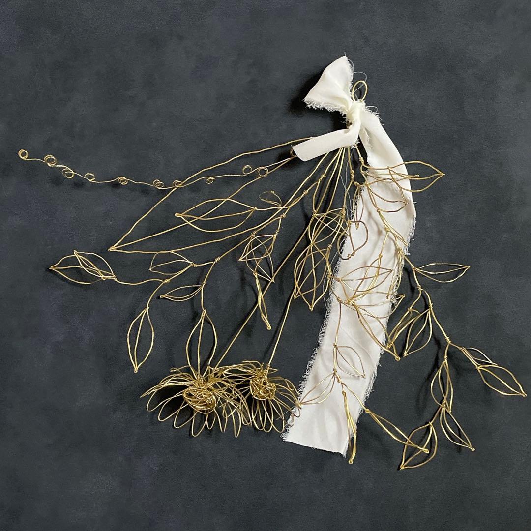 【ご依頼ページ】オーダー ガーベラのスワッグ&レタリング あなたらしく〖真鍮〗