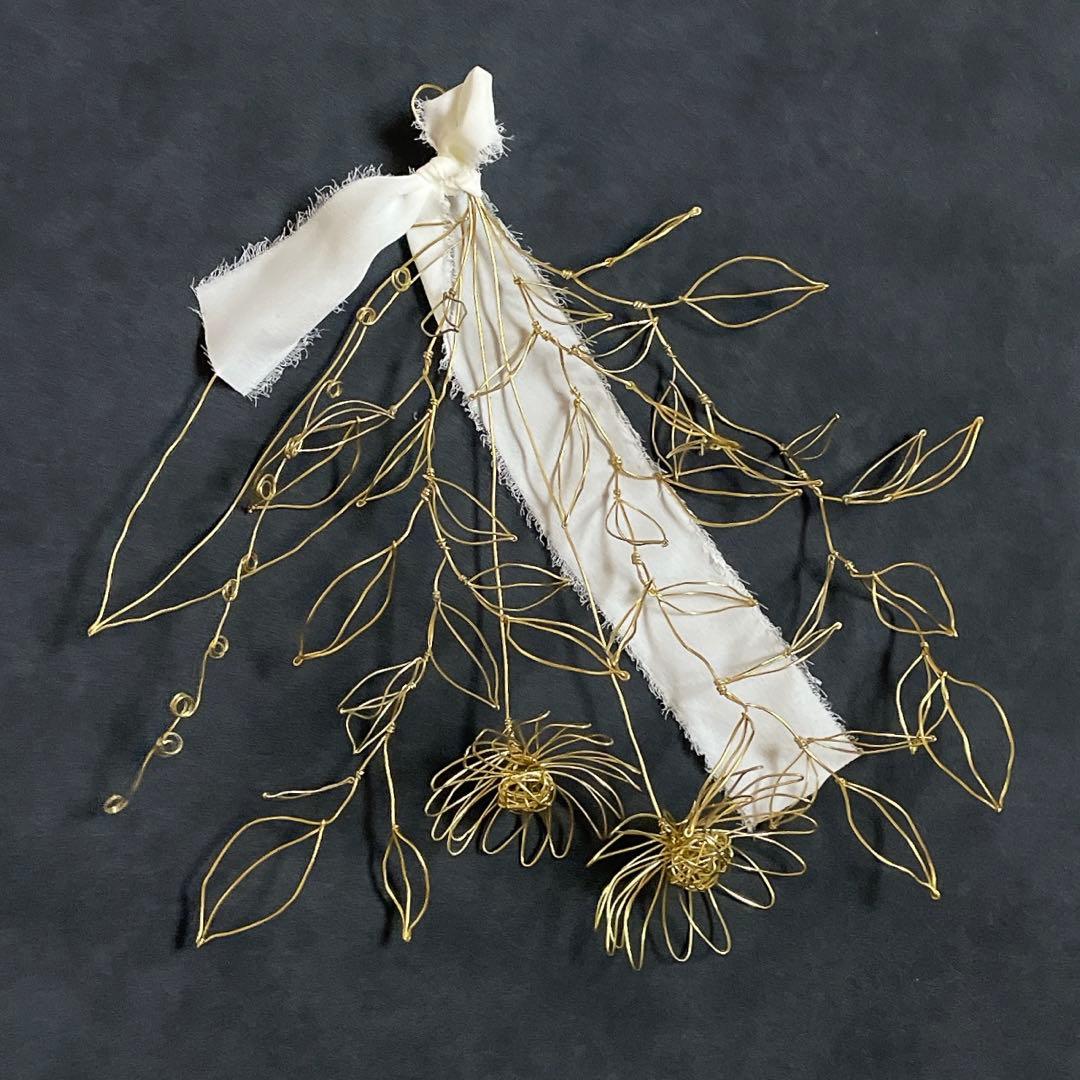 【ご依頼ページ】オーダー ガーベラのスワッグ&レタリング あなたらしく〖真鍮〗