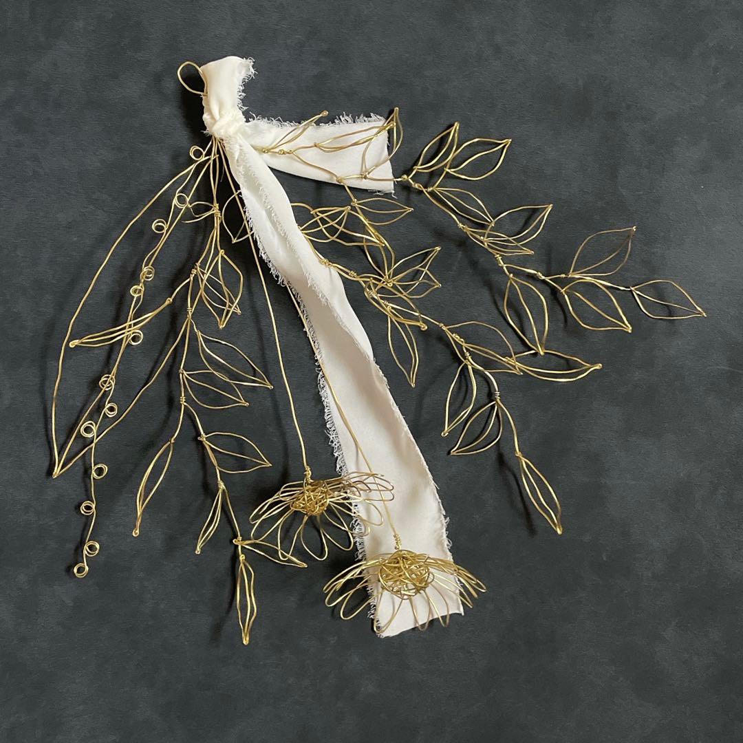 【ご依頼ページ】オーダー ガーベラのスワッグ&レタリング あなたらしく〖真鍮〗