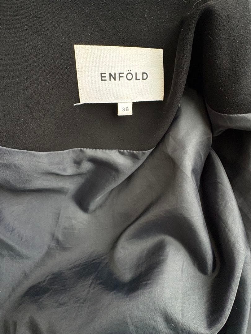 ENFOLD ノーカラーダウンコート黒 38サイズ