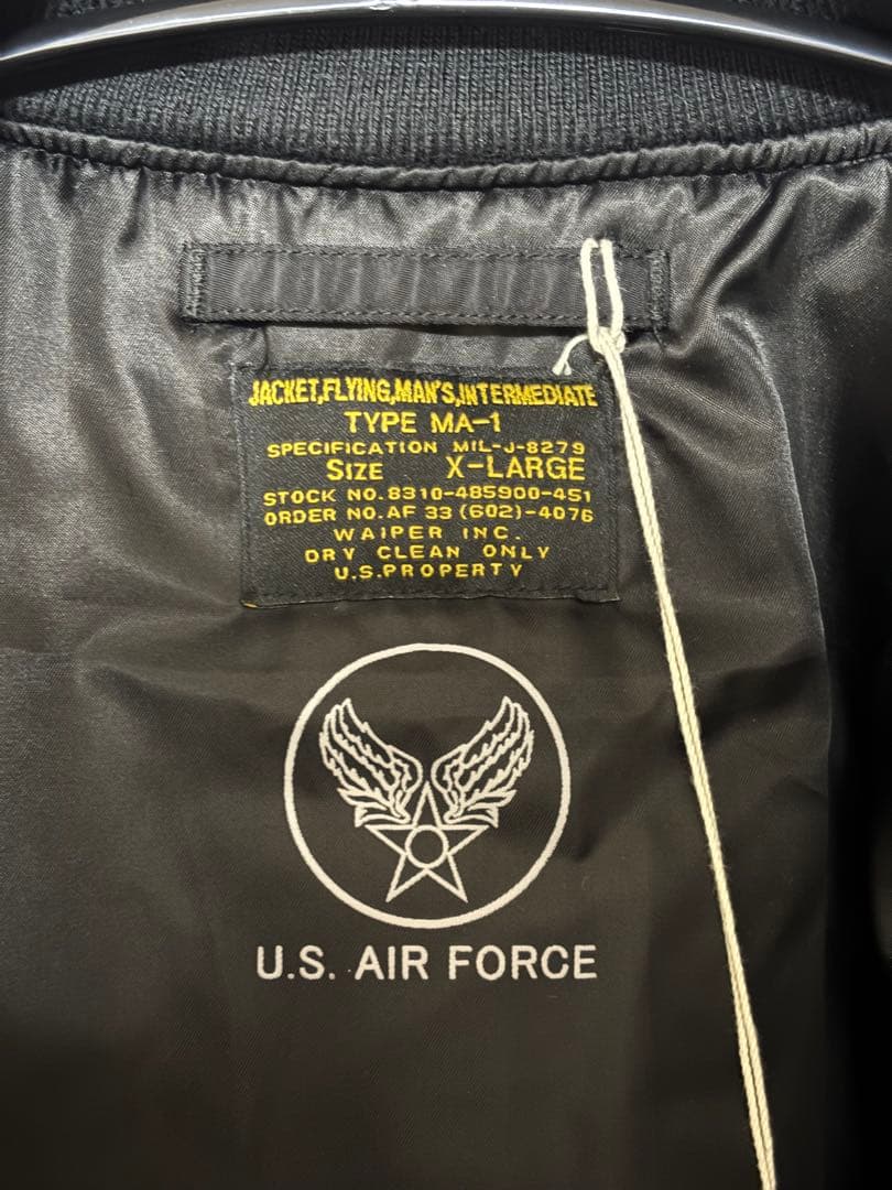 WAIPER.inc 米軍 最初期型 MA-1フライトジャケット XLブラック