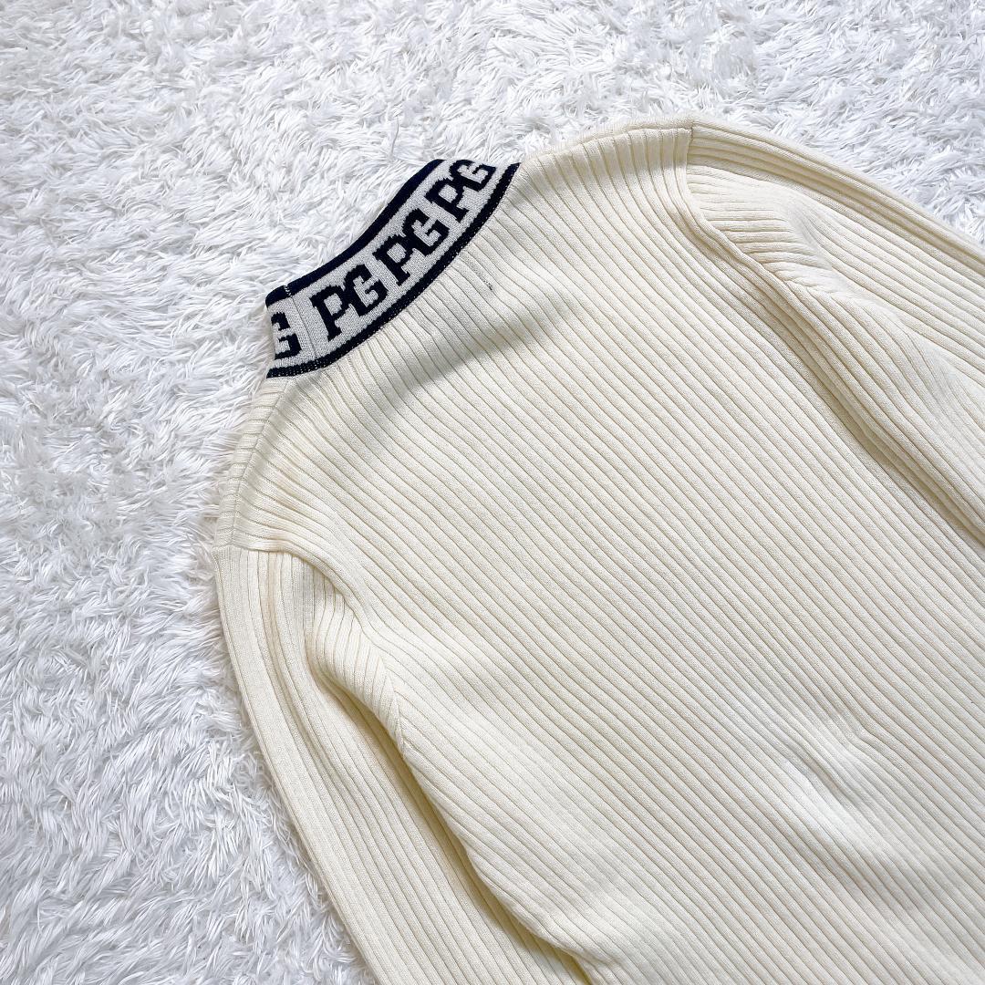 パーリーゲイツ ニット セーター モックネック ウール カシミヤ ホワイト S