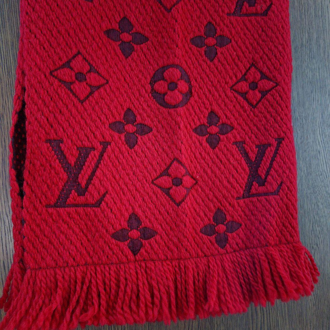 ルイ・ヴィトン 赤 マフラー フリンジ付き