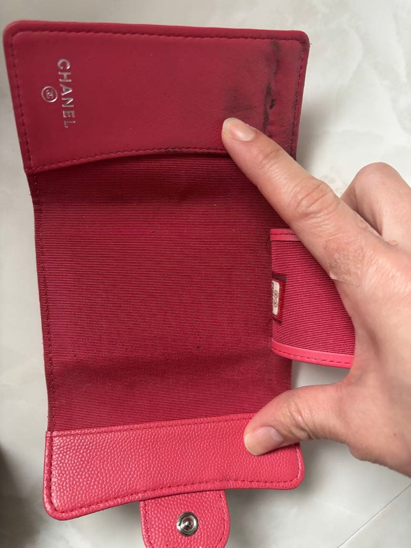 CHANEL キルティング ピンクキーケース