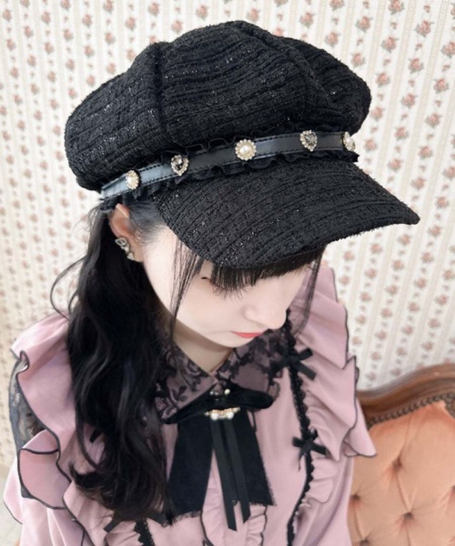 ROJITA レースフリルビジュベルト付きキャスケット