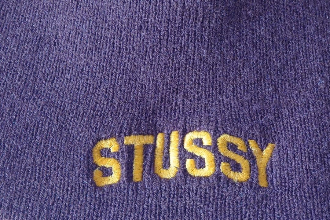 白タグ　90s USA製　Old　Stussy　ビーニー　ニットキャップ　茶色