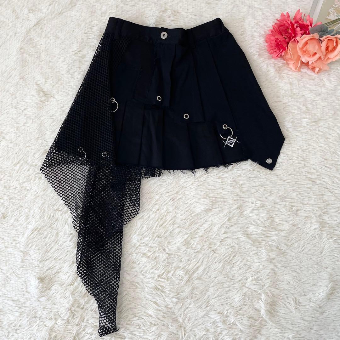 完売品✨️REFLEM レフレム ランダムレイヤードスカート 黒 アシメ 異素材