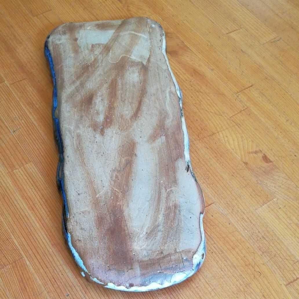 皿　大皿　長皿　焼物　陶芸　波形エッジが特徴　　【２枚セット】