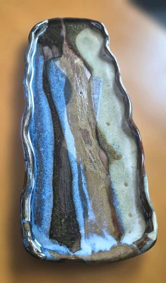 皿　大皿　長皿　焼物　陶芸　波形エッジが特徴　　【２枚セット】