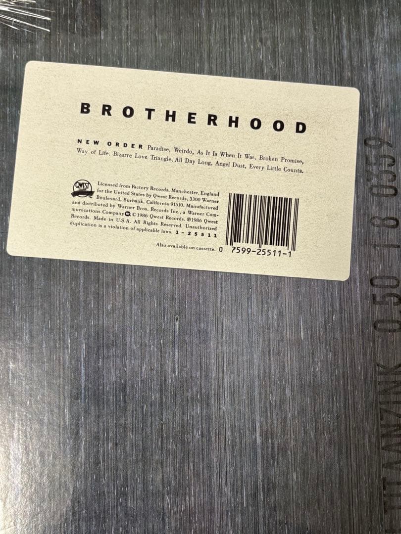 洋楽 new order BROTHERHOOD