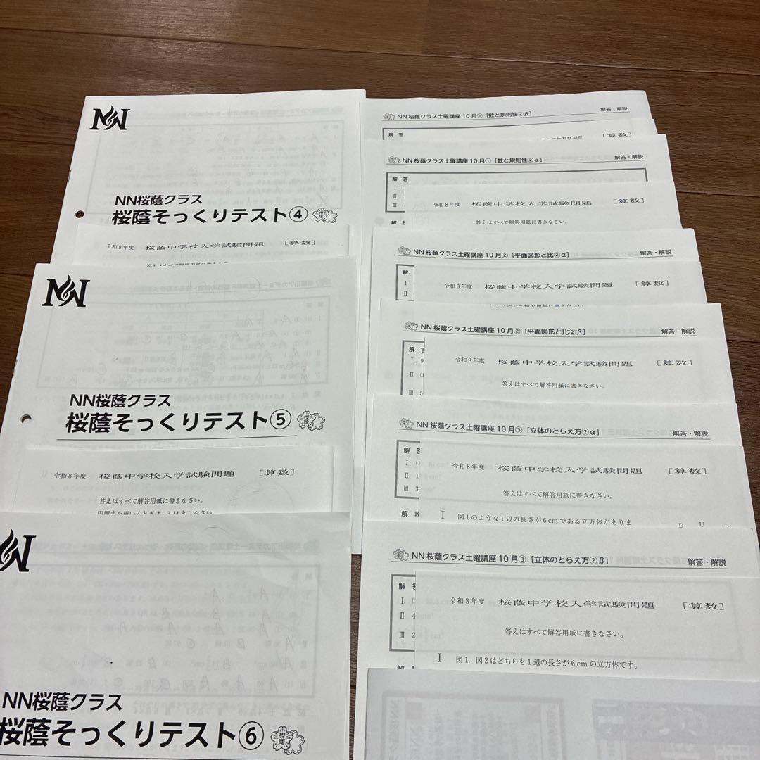 令和８年NN桜蔭算数そっくり④⑤⑥プラスα+b 9セット