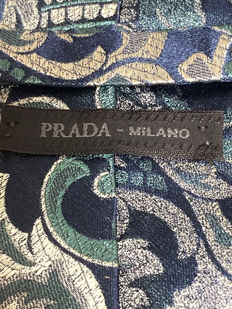 プラダ　PRADA ネクタイ　ペイズリー　グラデーション　シルク　絹　メンズ