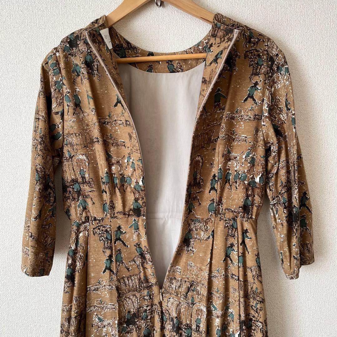 ⚠️ごるしさま専用【yuni】シルク100%アンティーク柄ワンピース