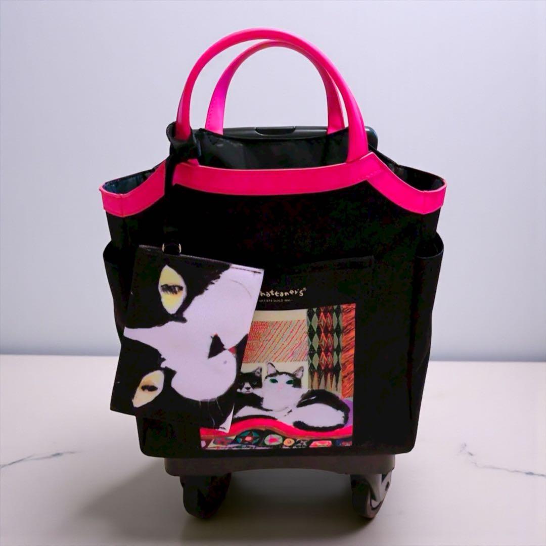 希少 美品 SWANY スワニー キャリーケース マンハッタナーズ 4輪 猫柄
