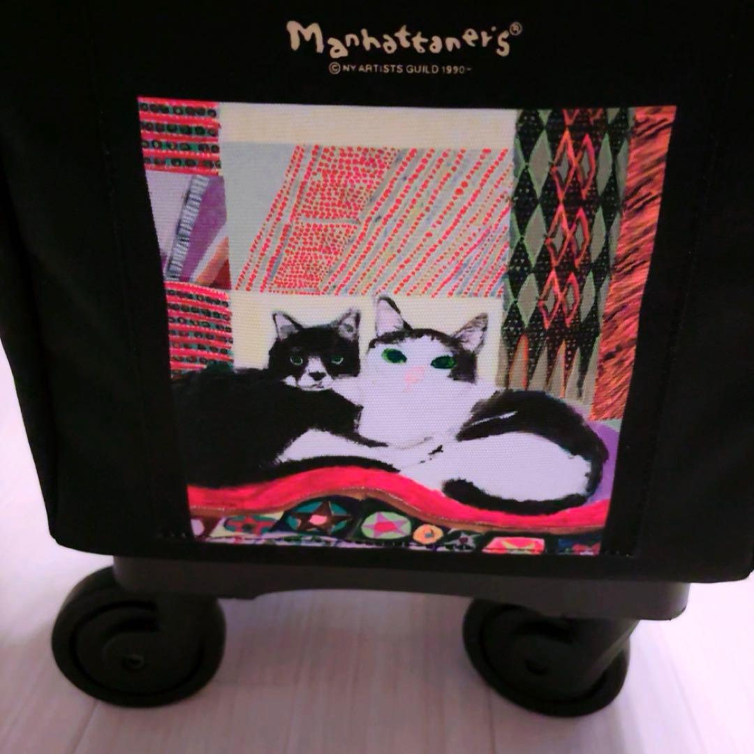 希少 美品 SWANY スワニー キャリーケース マンハッタナーズ 4輪 猫柄