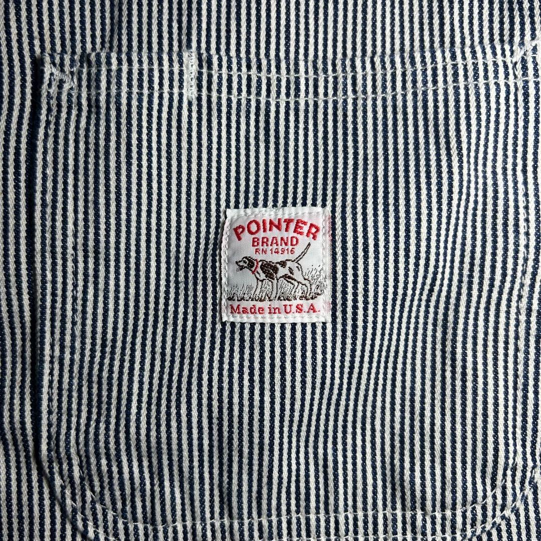 90's POINTER　カバーオール USA製 ヒッコリー L ヴィンテージ