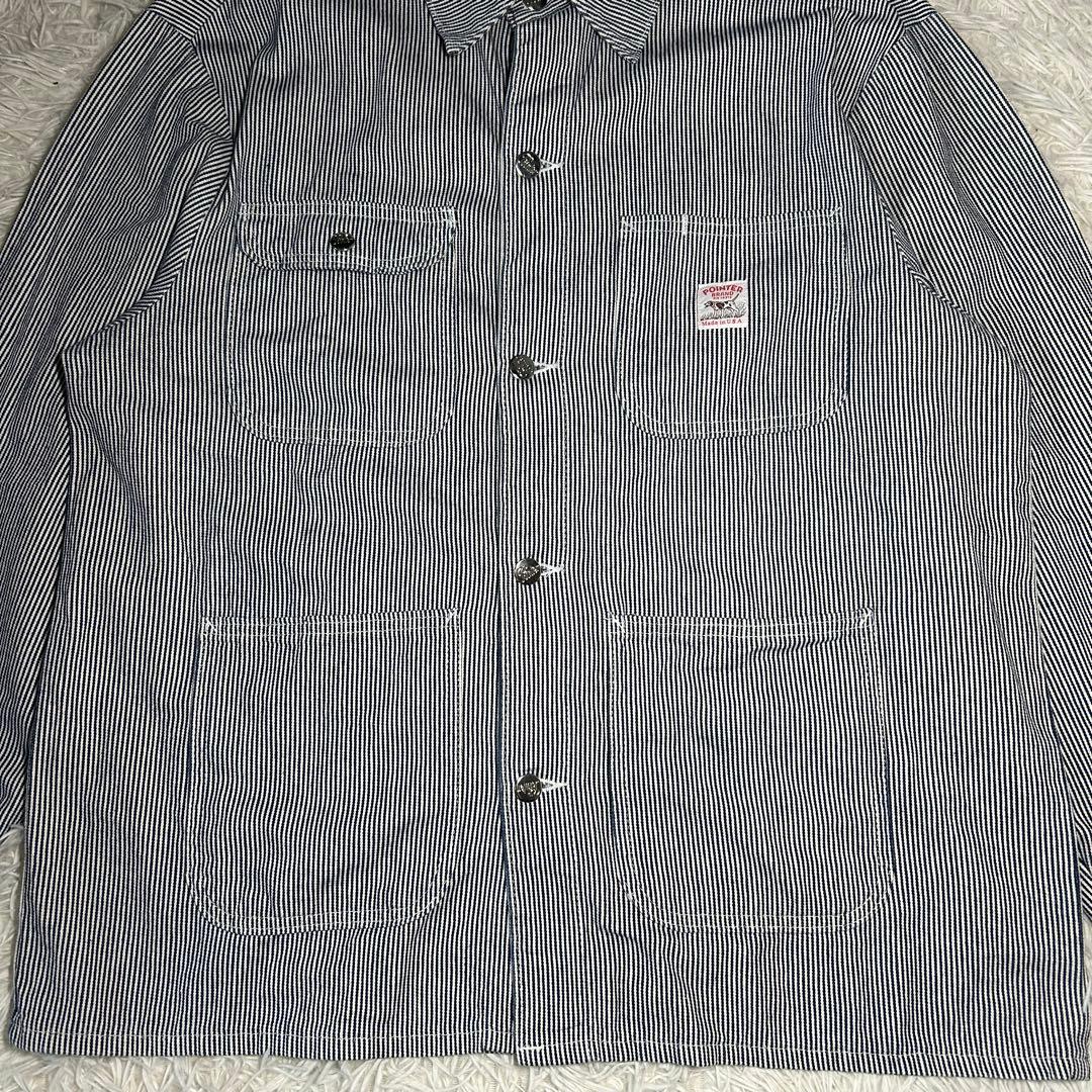 90's POINTER　カバーオール USA製 ヒッコリー L ヴィンテージ
