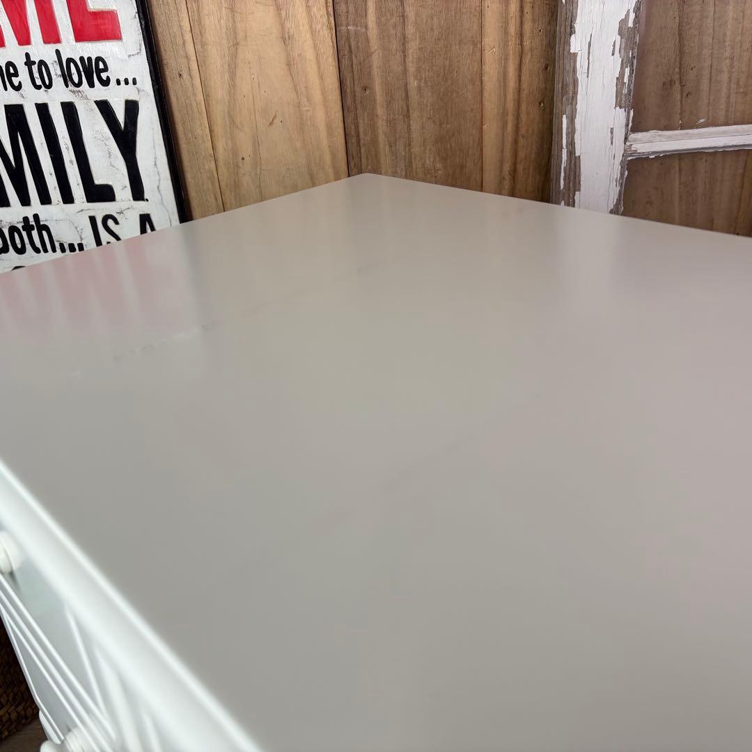 訳あり品【86】フレンチカントリー調ホワイトチェスト四段五つ引き木製洋タンス収納