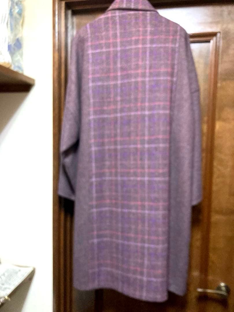 本場アイルランドの高級ブランドAvoca Tweed 手織りの紫のツイードコート