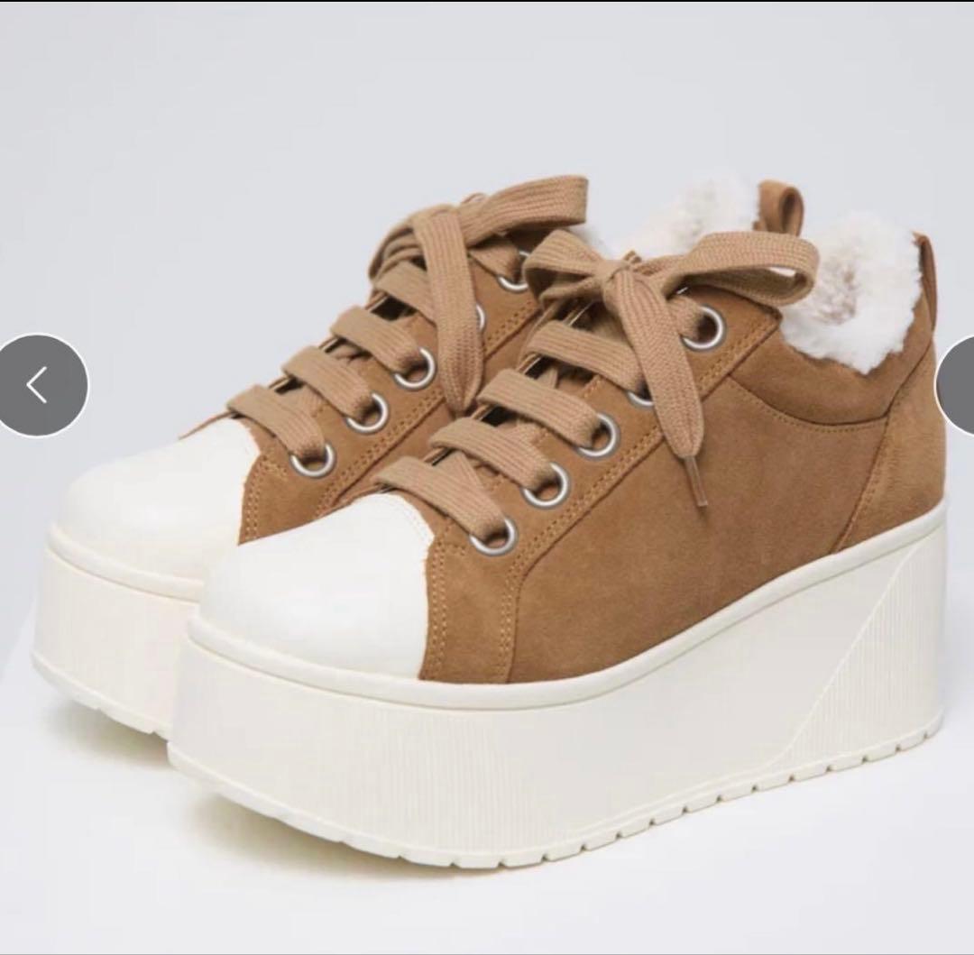 鈴木亜美platform suede sneaker S ブラウン