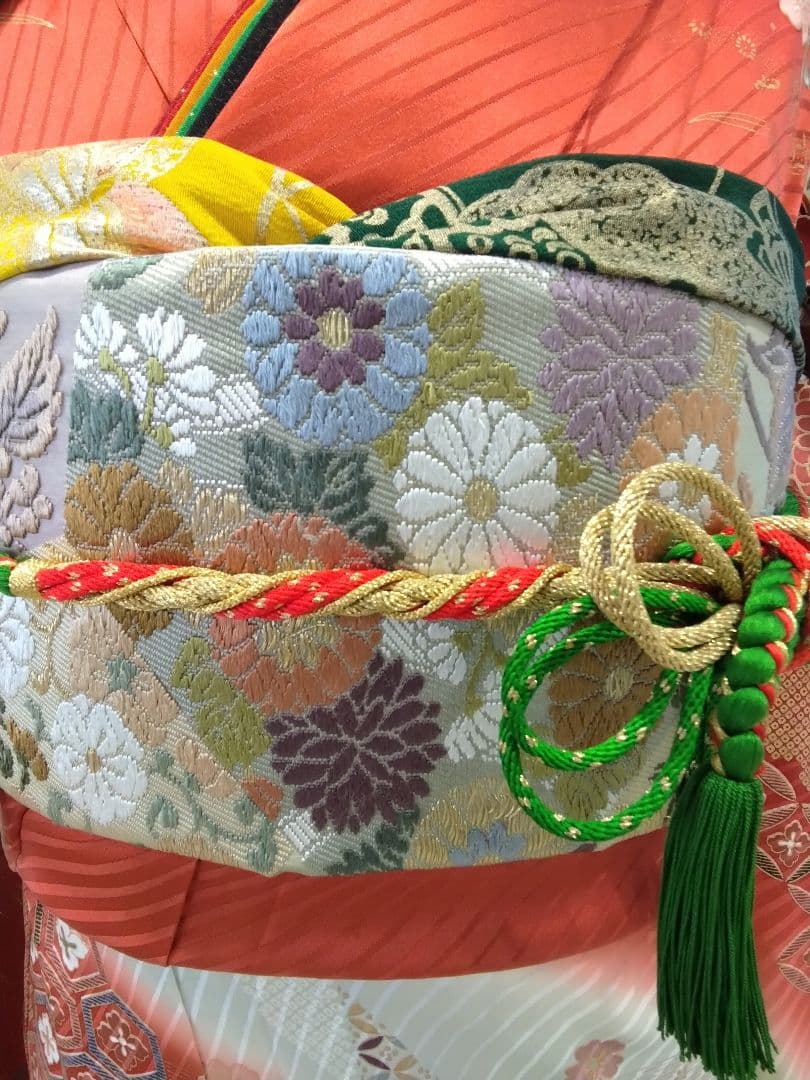 【新春】振袖フルセット、正絹振袖成人式、重ね衿帯揚げ帯締め、西陣唐織袋帯、襦袢