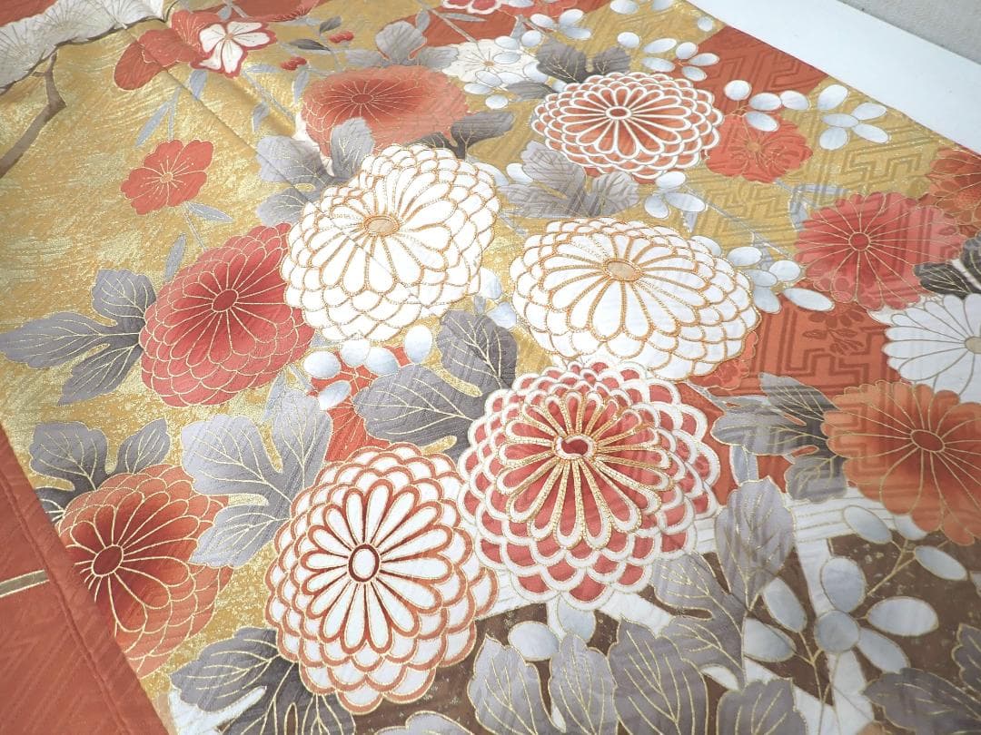 高級振袖 全面柄 金駒刺繍 金彩 身丈164cm(+3cm) 成人式 卒業式