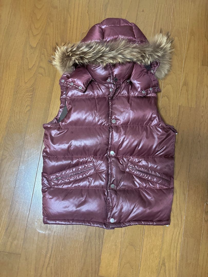 はらぺこ ファー付き　ダウン　ベスト　Y2K opium CAMP7 赤