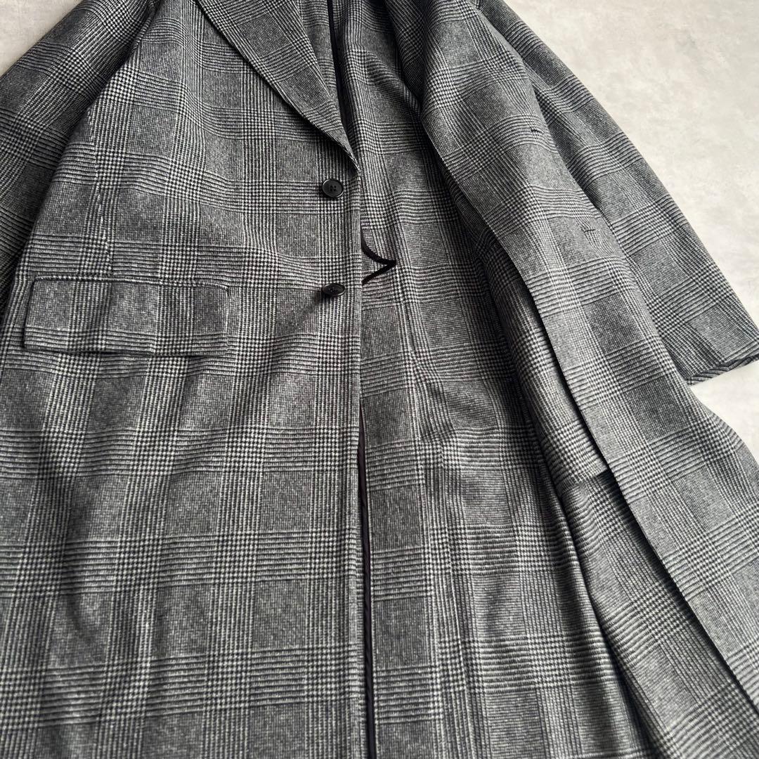 COUTURE D'ADAM グレンチェック　コート　ロング　カシミヤ