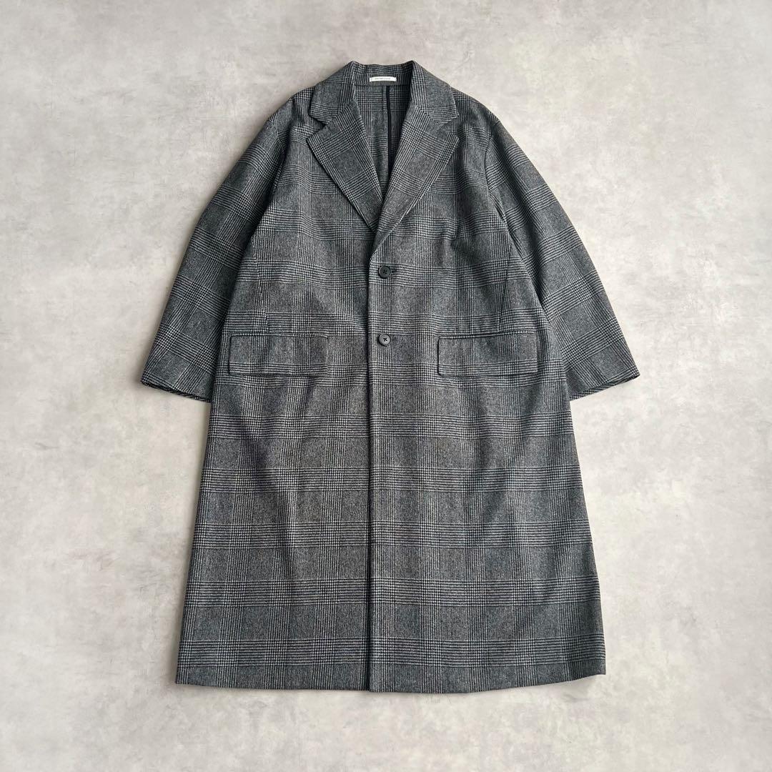 COUTURE D'ADAM グレンチェック　コート　ロング　カシミヤ