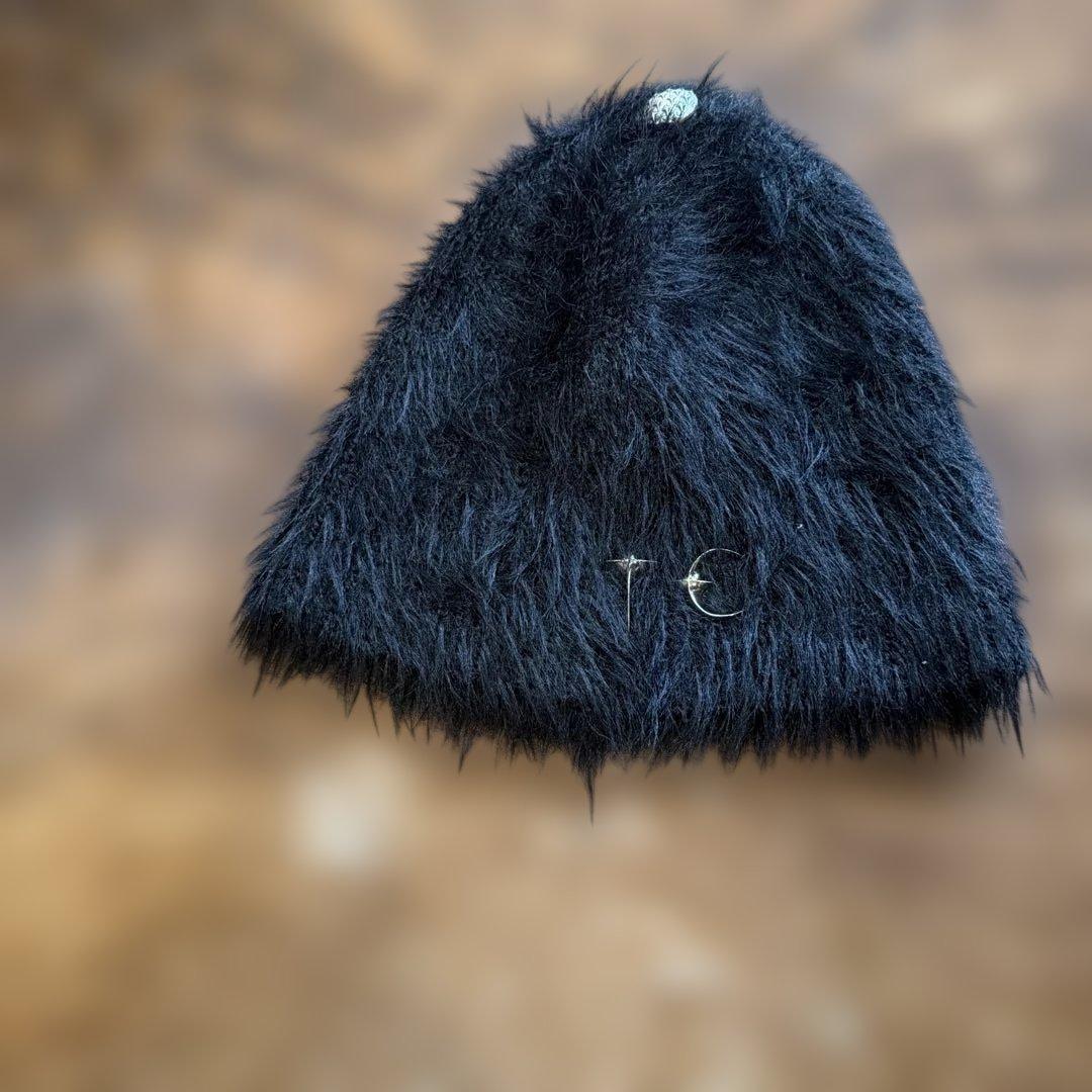 @@。 サグクラブ Nubian にて購入。ファー素材 黒 ニット帽 装