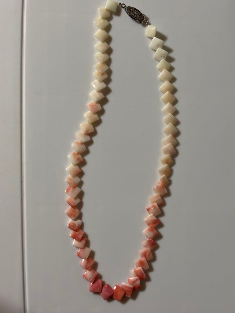 ネックレス サンゴ 本珊瑚 GSILVER 刻印&ブレスレットセット