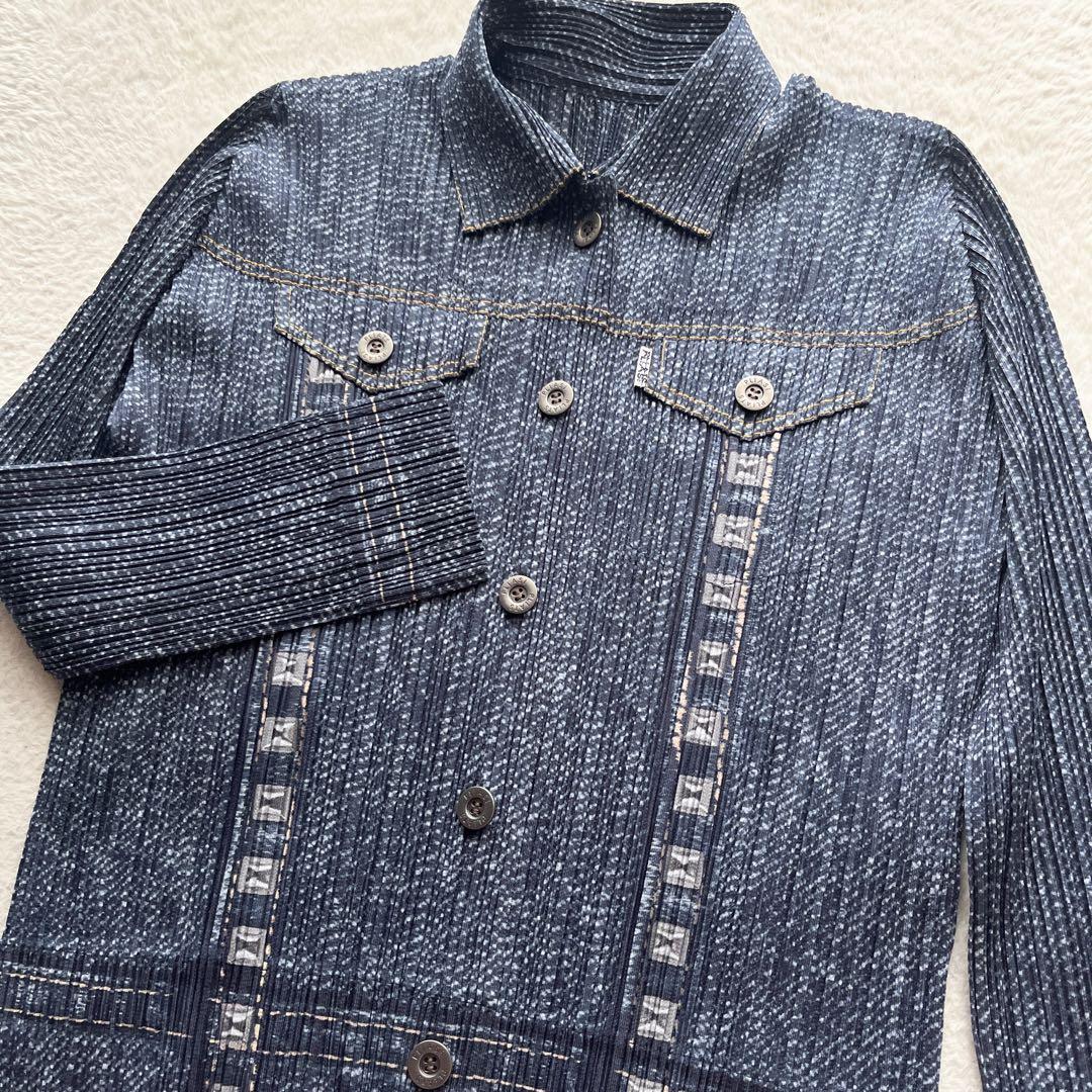 未使用級✨PLEATS PLEASE イッセイミヤケ デニムジャケット Gジャン