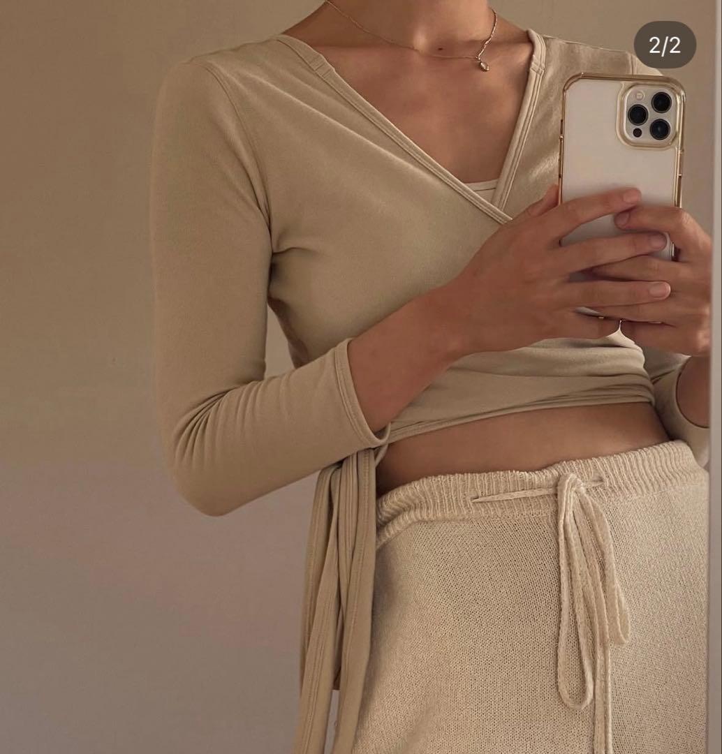 【試着のみ】seed and soil / wrap top beige