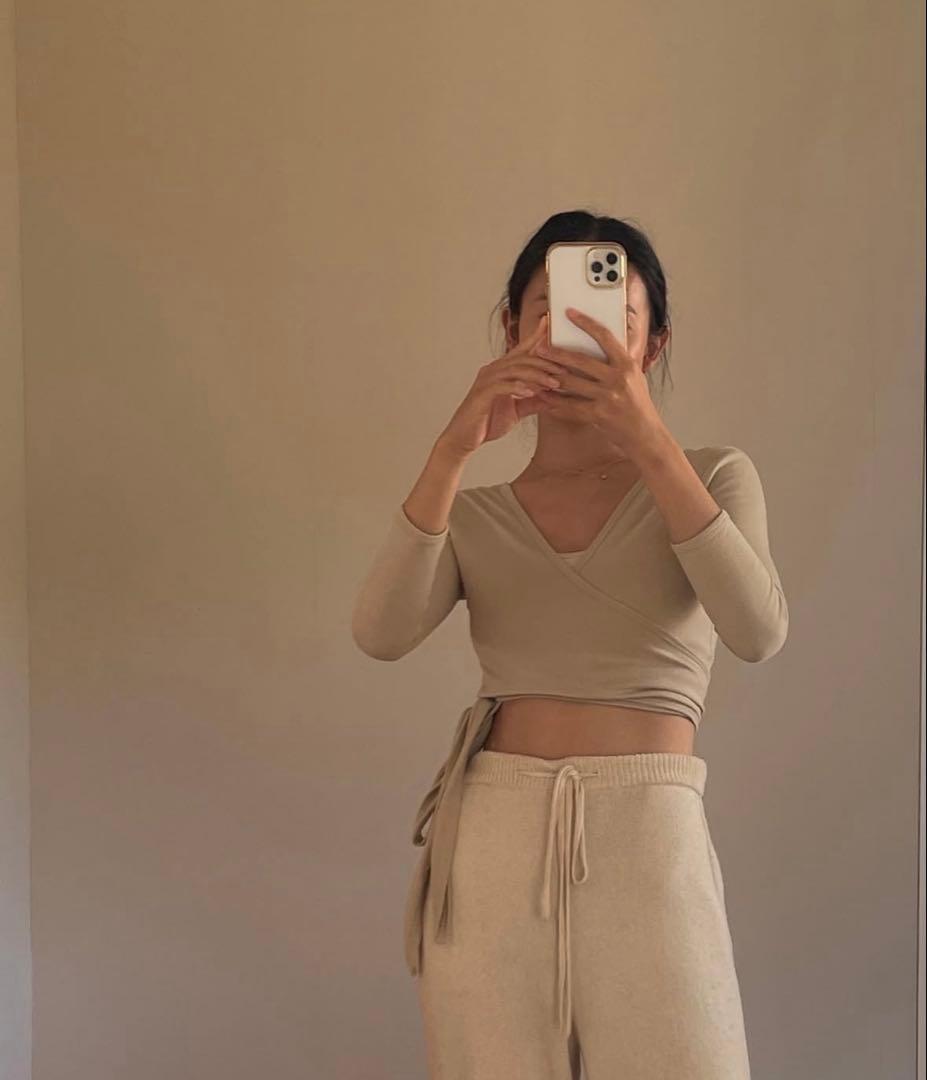 【試着のみ】seed and soil / wrap top beige