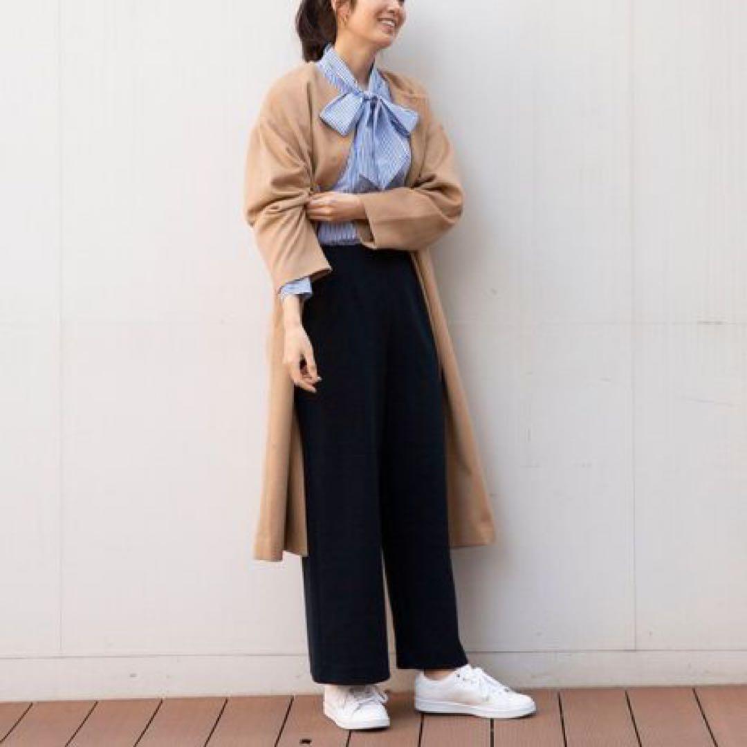 ☆未使用☆ナラカミーチェ　クルーネックコート　Ｉラインシルエット　ベージュ