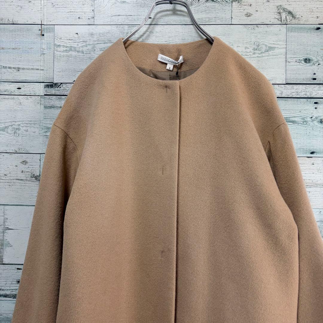 ☆未使用☆ナラカミーチェ　クルーネックコート　Ｉラインシルエット　ベージュ